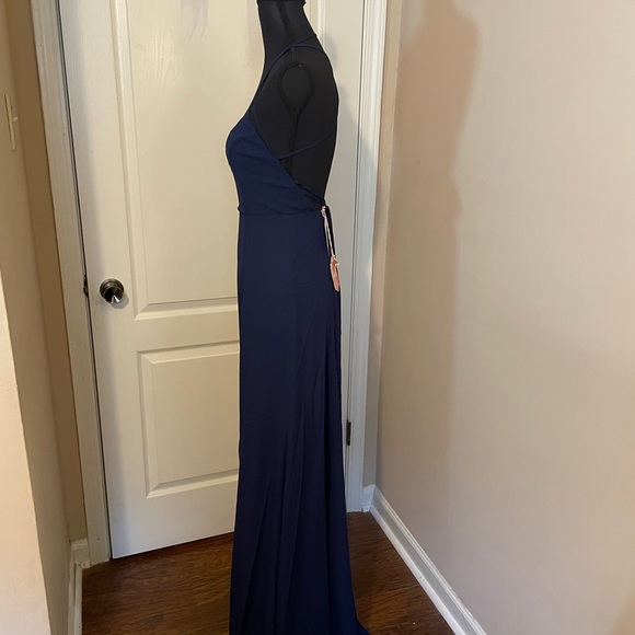 Show Me Your Mumu SIze XXS Godshaw Goddess Gown Strappy Back Rich Navy Crisp - Picture 8 of 10